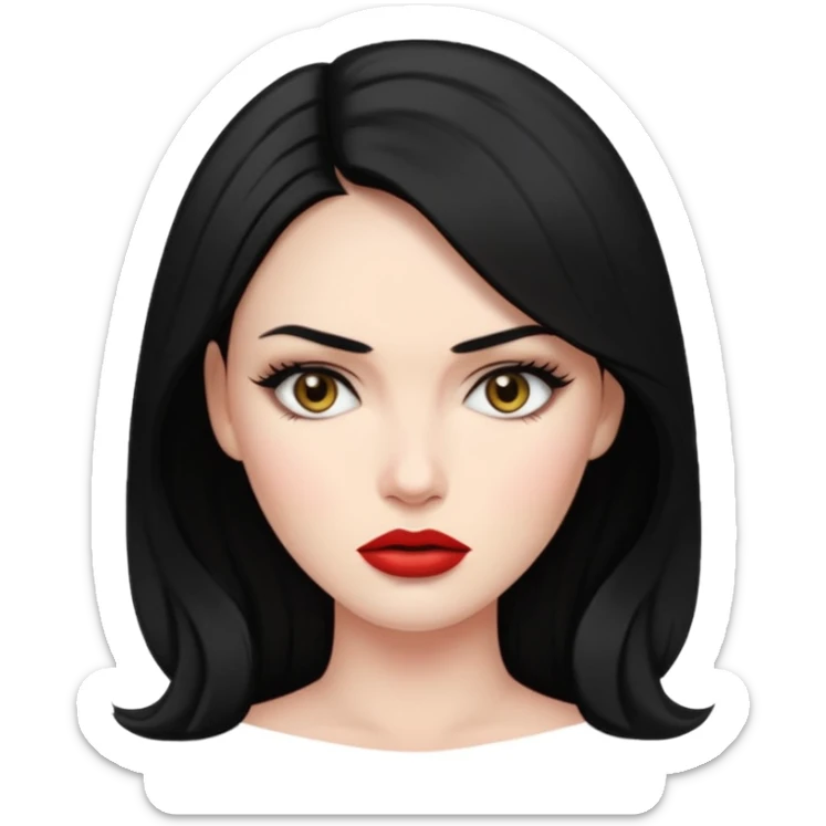“Emoji girl, femme fatale, black hair. megan fox vibes sticker