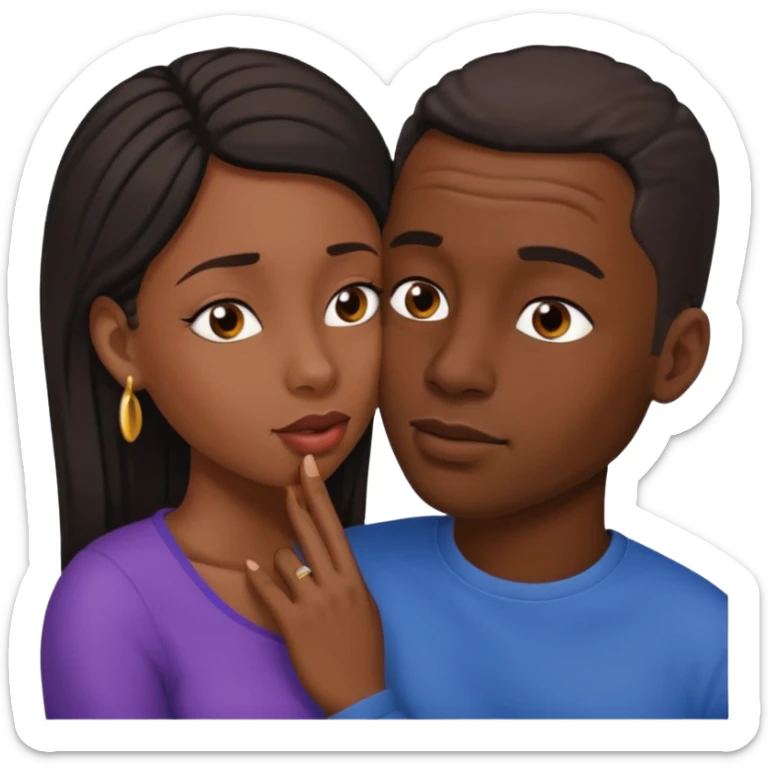 homme noire qui parle à l'oreille de la femme noire sticker