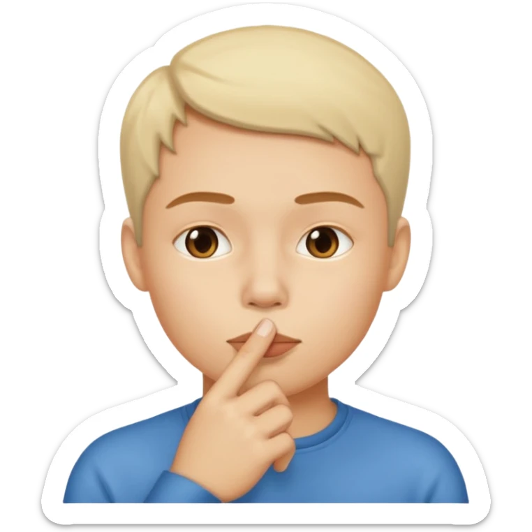 Emoji de hombre con el dedo indice por encima de la boca sticker