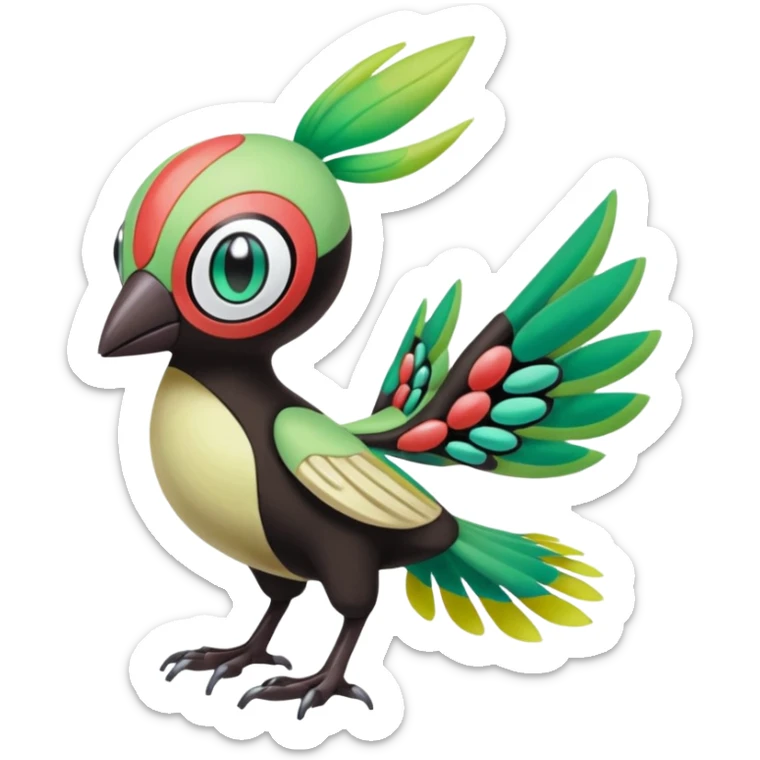 Meloetta-Xatu-Sigilyph-Pokémon-Fakémon-hybrid-fusion-creature sticker