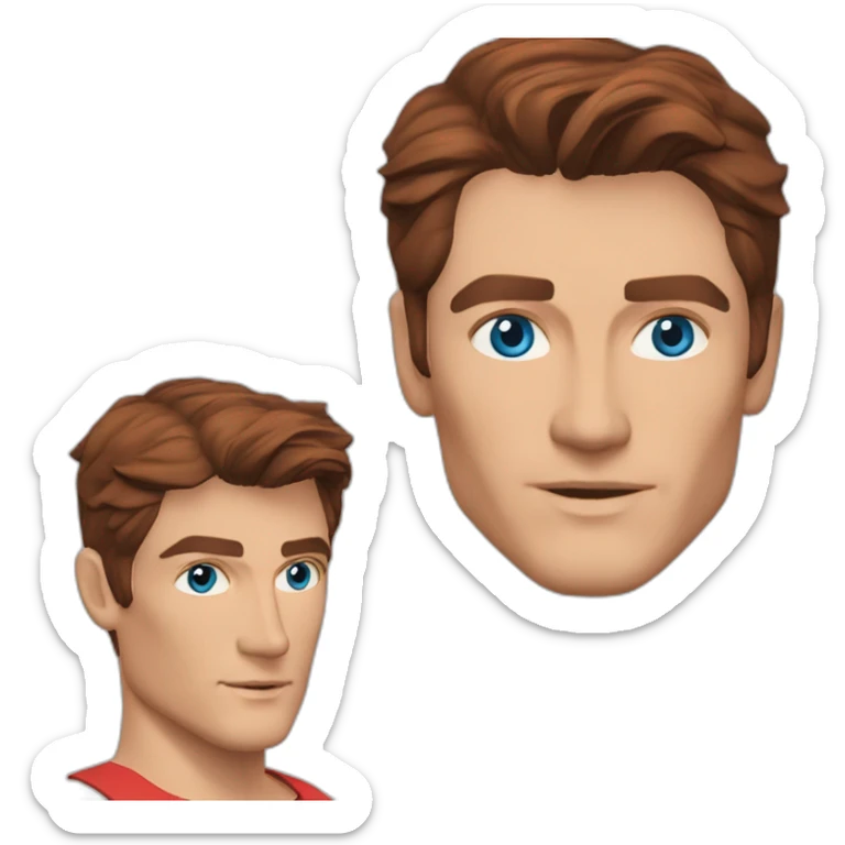 Alain Delon young fitness coach blue eyes red hair sticker