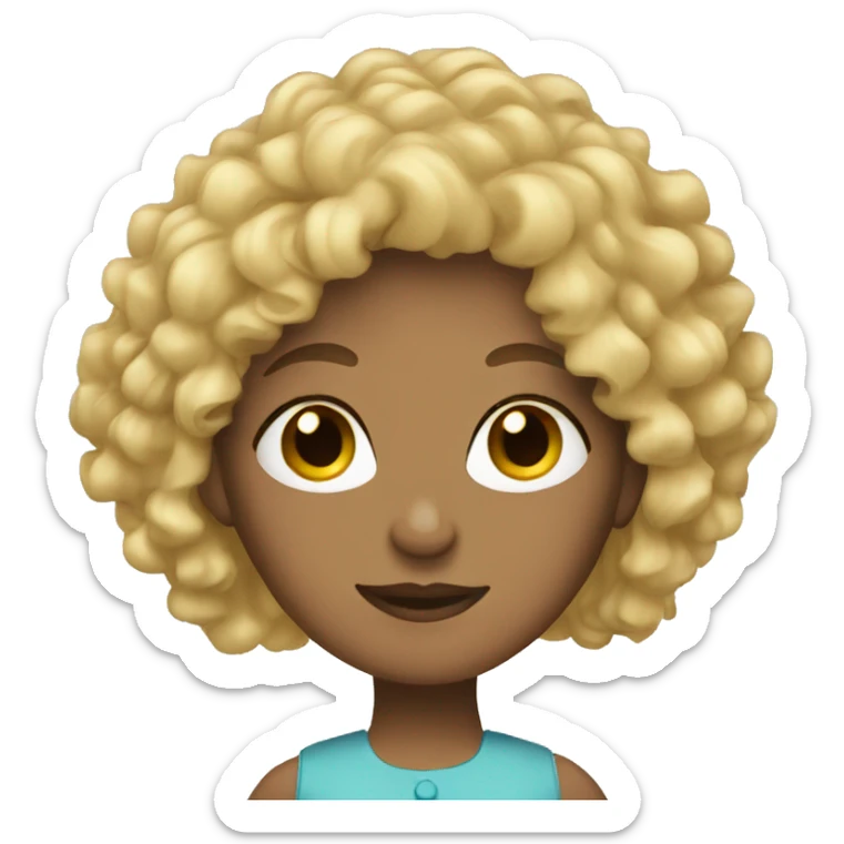 Curly blonde hair woman sticker