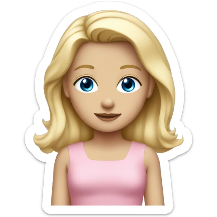 blonde girl with the blue eyes in the pink dress sticker