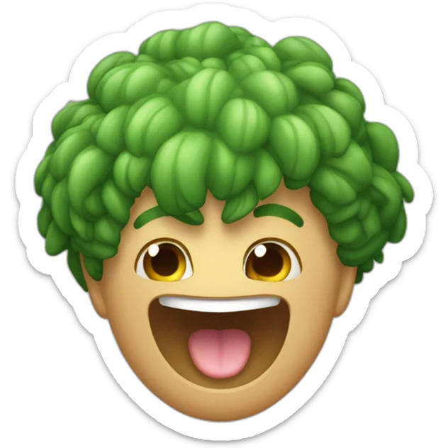 Crea un emoji con la cara de una rana saltando de alegria sticker