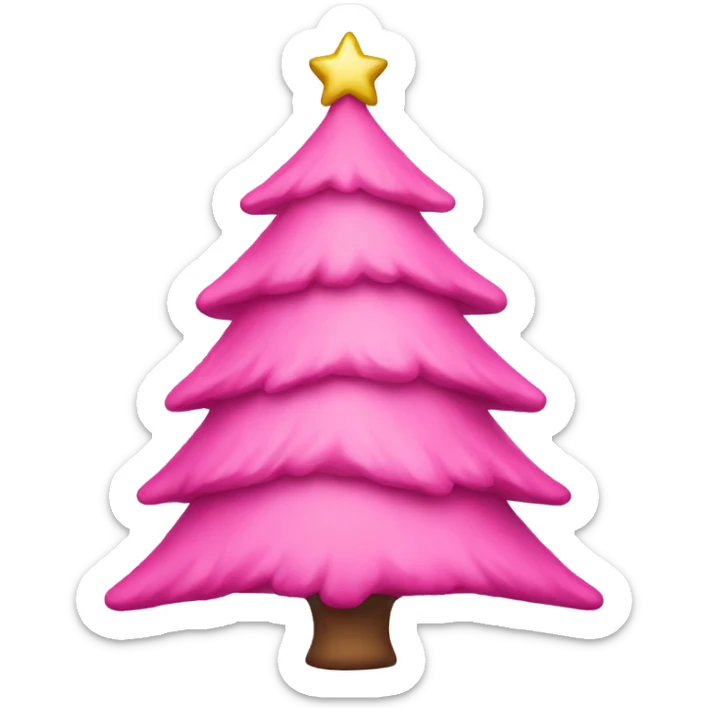 pink christmas tree sticker