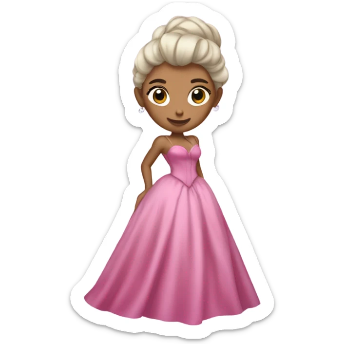 Realistic Ariana Grande as Galinda from wicked wearing long flowing pink dress  sticker