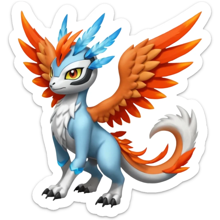 Meloetta-Wargreymon-Kyurem-Trico-Pokémon-Digimon-Fakémon-fusion-hybrid-creature sticker