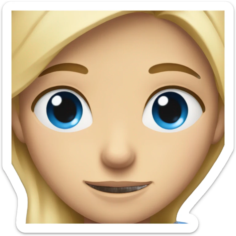 A girl with brown eyes hugs a bearded blue-eyed man with blond hair sticker