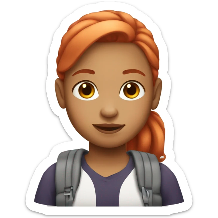 Light skin red hair Girl Kid in wheelchair  sticker