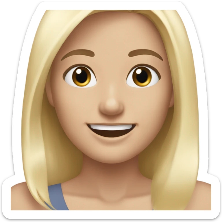 Real happy Brunette hair friend and a blonde hair friend  sticker