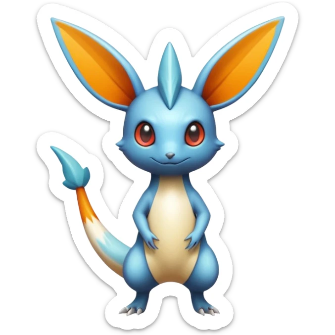 Colorful Shiny Exotic Victini-Salandit-Minccino-Fakémon-hybrid-creature (full body)  sticker