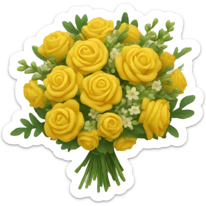 Yellow bouquet sticker