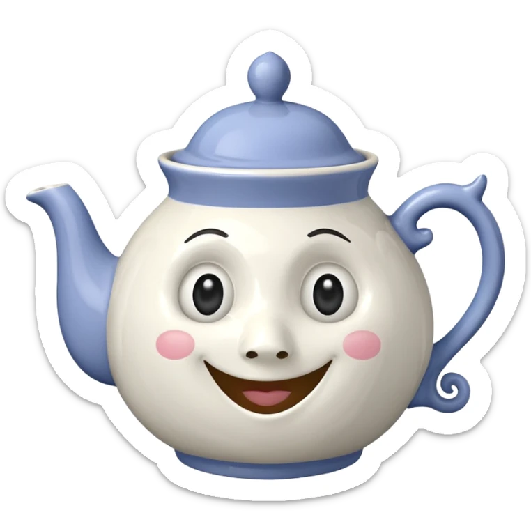 A character from the fairy tale Beauty and the Beast: Mrs. Potts, the lady who was turned into a teapot and retains the teapot's original form. sticker