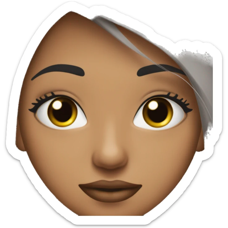 Mujer con piel blanca ojos negros oscuros, pelo de color negro largo sin flequillo con la ralla del pelo en el medio labios rosas imoji normal 🙎‍♀️ sticker