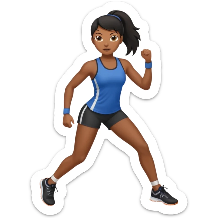 Femme noire avec cheveux noir et qui fait du sport sticker