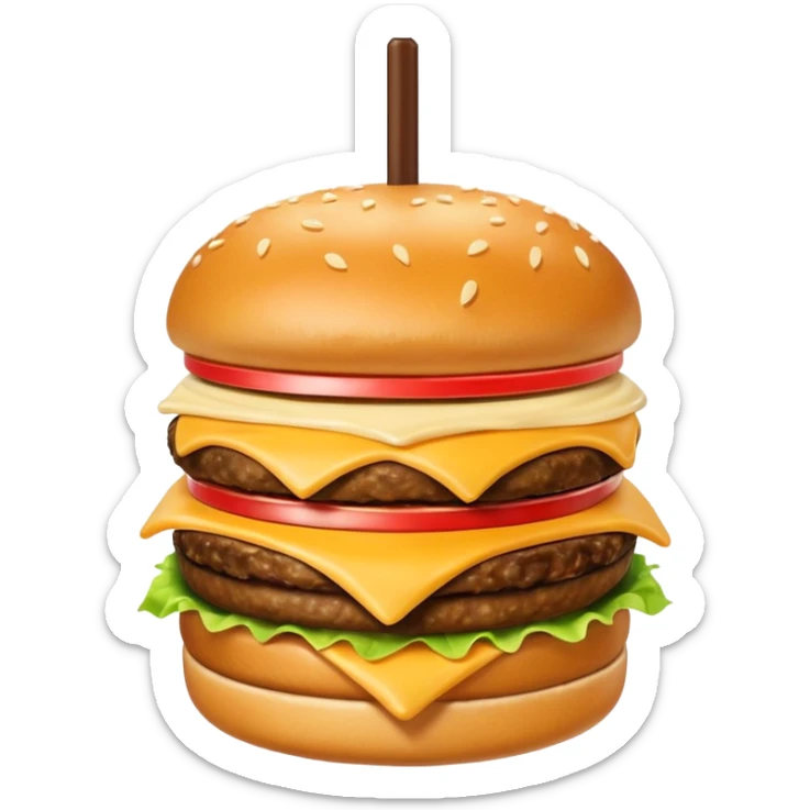 Crea una escena que contenga una hamburguesa, un frappé y papas fritas sticker