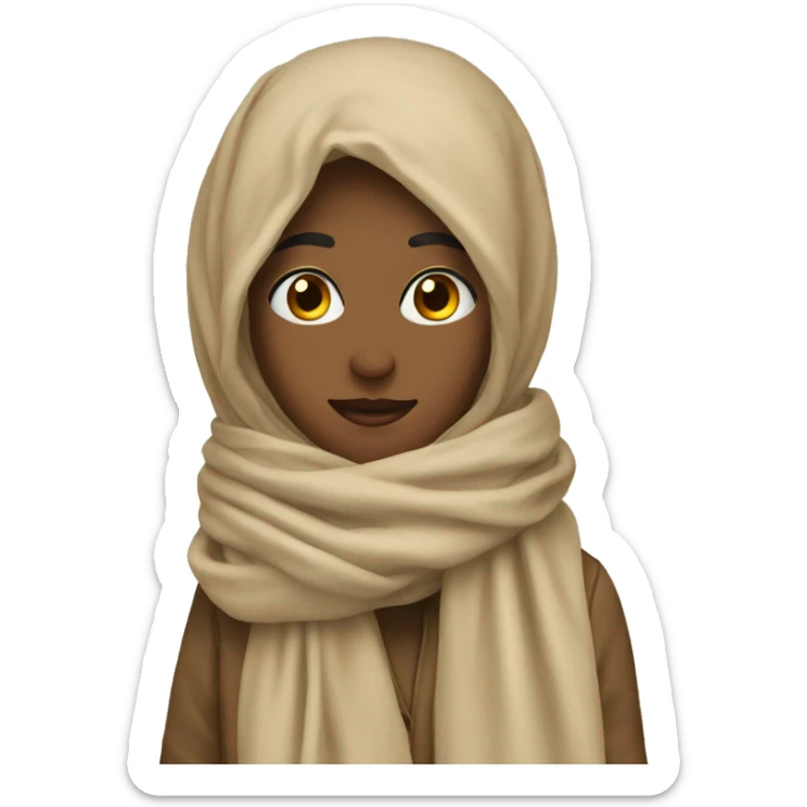 Beige scarf sticker