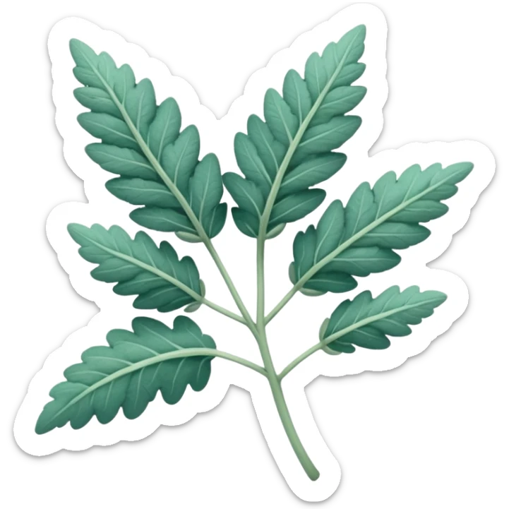 clary sage plant leaves in bluey green colour sticker