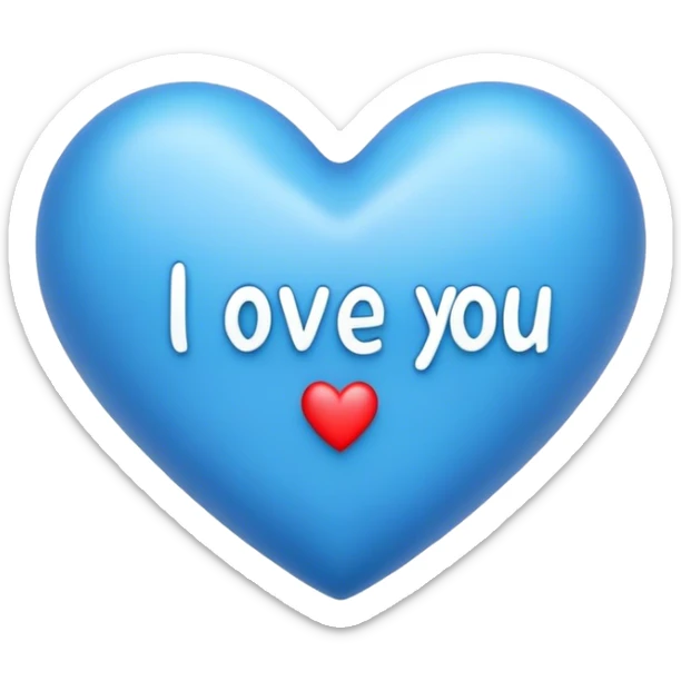 Blue heart with the words I Love You Ry in the middle  sticker