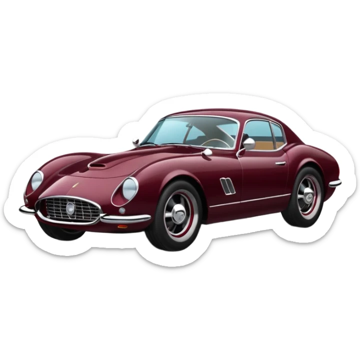 Car with classic look in maroon and black colour sports car look sticker