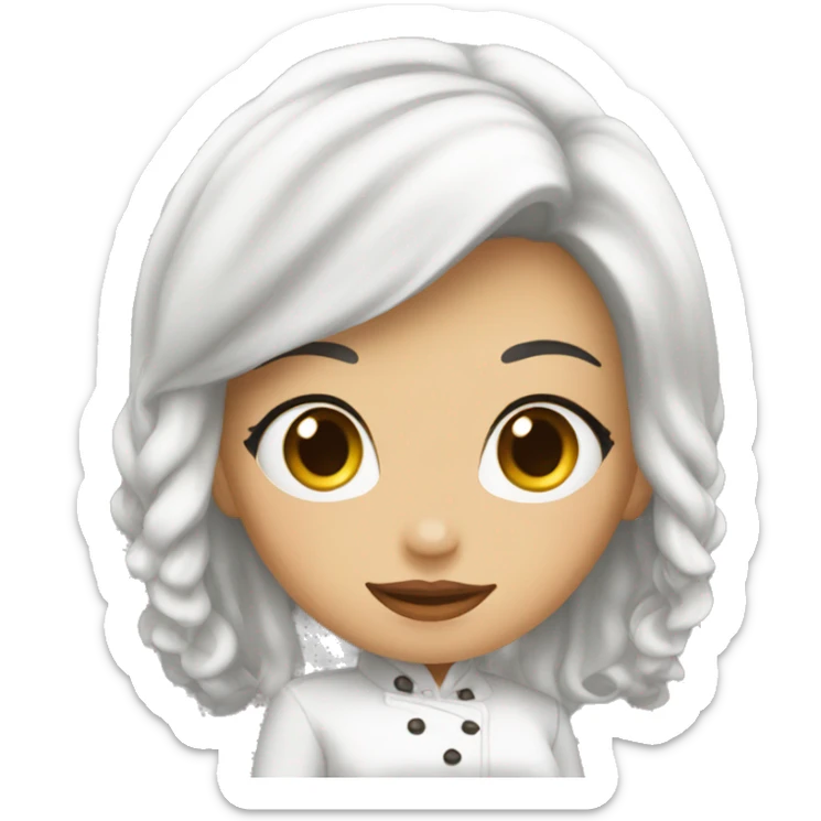 Novia blanca pelo cafe y novia blanca pelo negro sticker