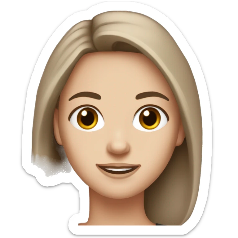  White girl with brown eyes and long hair brunette with boxer gloves sticker