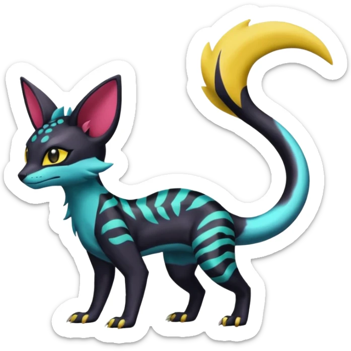 Shiny Salandit-Umbreon-Genet-Noivern-Noibat-Serval-Hybrid (Full body) sticker