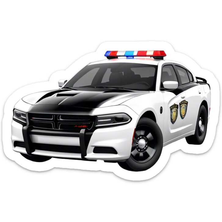 Police Car - Dodge Charger Pursuit (Model Year: 2022) (Iconic colour: Black and white) sticker