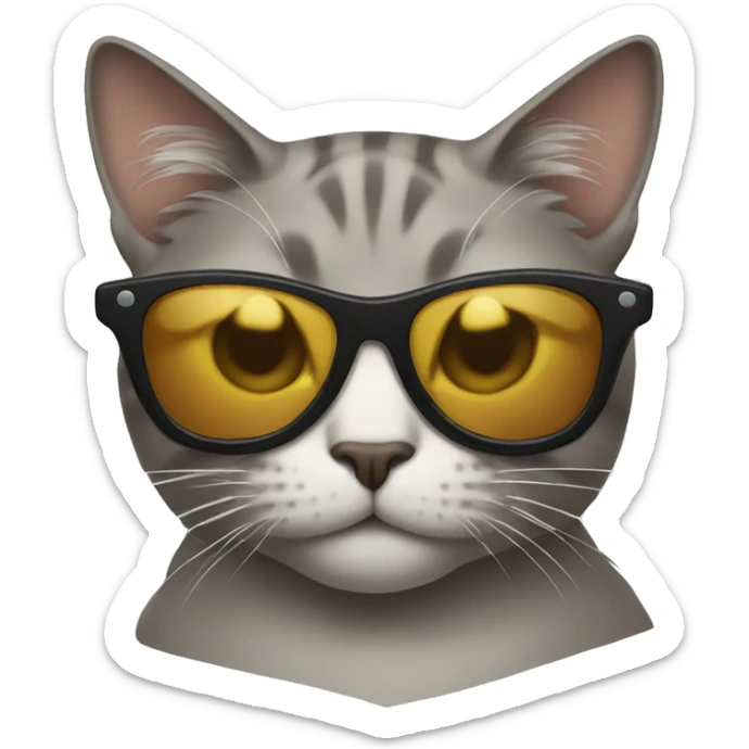 Cat with sunglasses sticker
