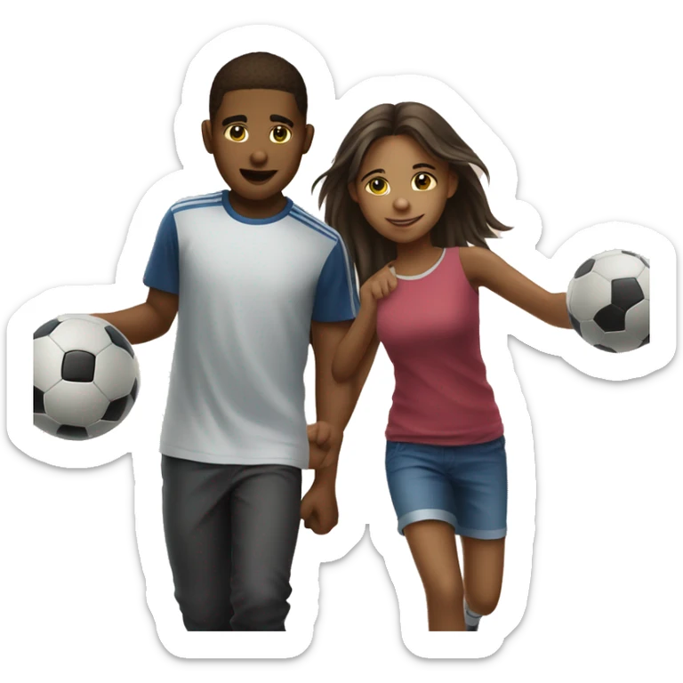 13 year old boy playing soccer with a 12 year old girl and they’re dating sticker