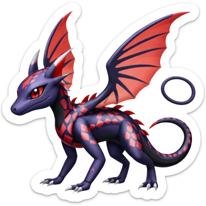 Meloetta-Salandit-Nargacuga-Pokémon-Fakémon-fusion-hybrid-creature sticker