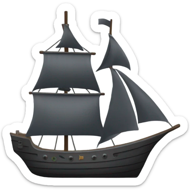 dark gray ship sticker