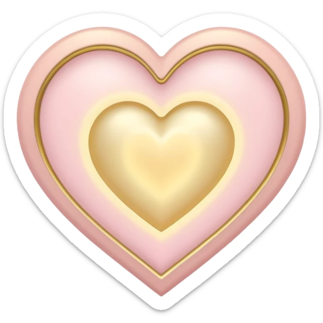 Heart with a halo in soft pink, beige and yellow pastel colors sticker