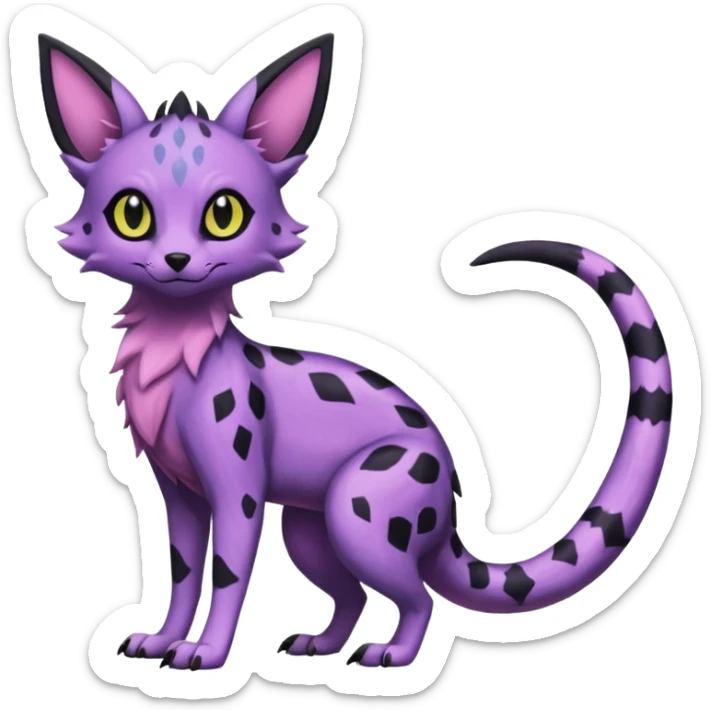 Gothic pastel Salandit-Umbreon-Genet-Noivern-Noibat-Serval-Hybrid (Full body) sticker