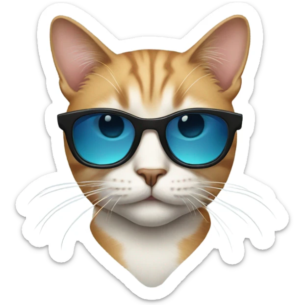 Cat with sunglasses sticker