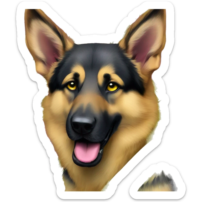 .Zombie_ Vaporwave black holographic oilslick zombie yellow German shepherd dog yellow caution tape graffiti stripes sticker