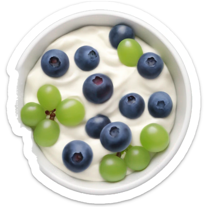 yoghurt bowl with grapes and blueberries sticker