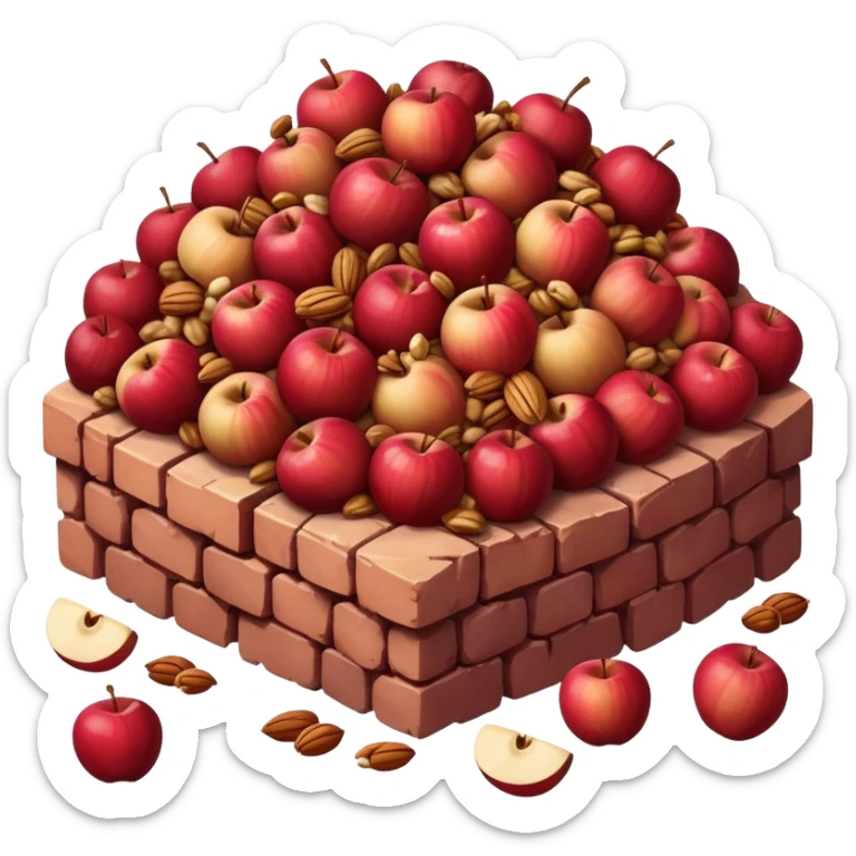 A bunch of charoset made with rotten apples, nuts and wine. It's color should resemble a brick sticker