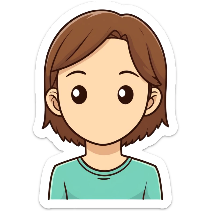 strand of brown hair sticker