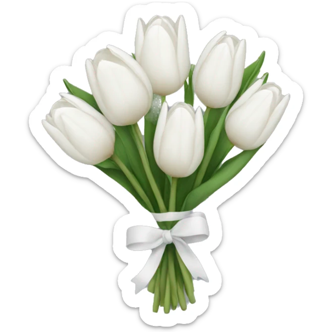 white tulip bouquet  sticker