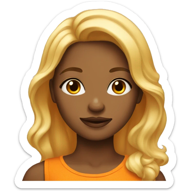 Orange skin girl with honey blonde hair  sticker