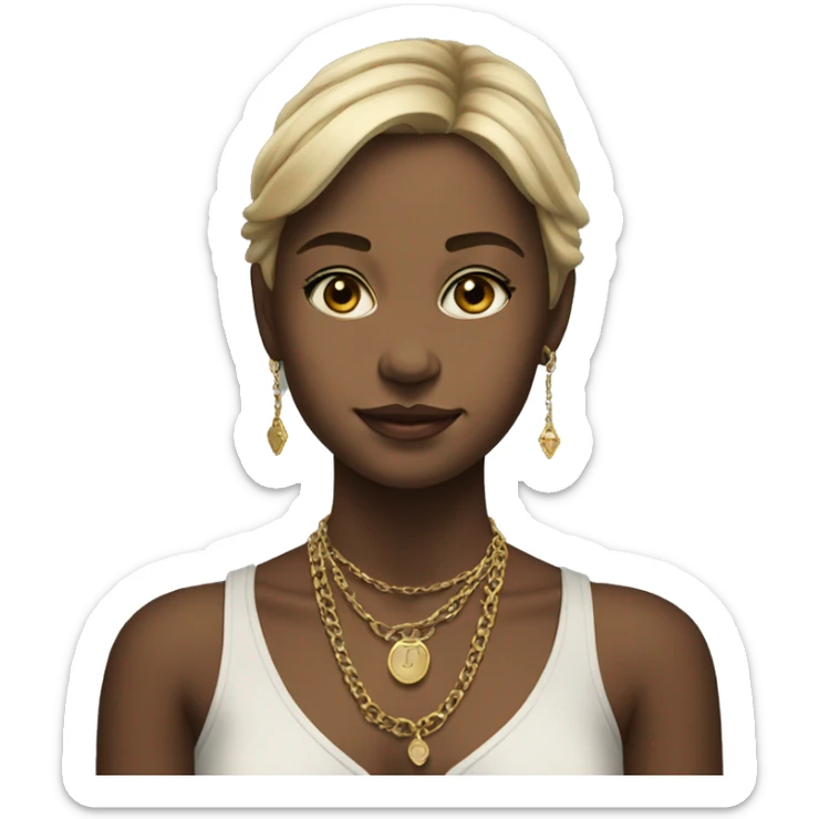 portrait of a girl with necklace on background sticker