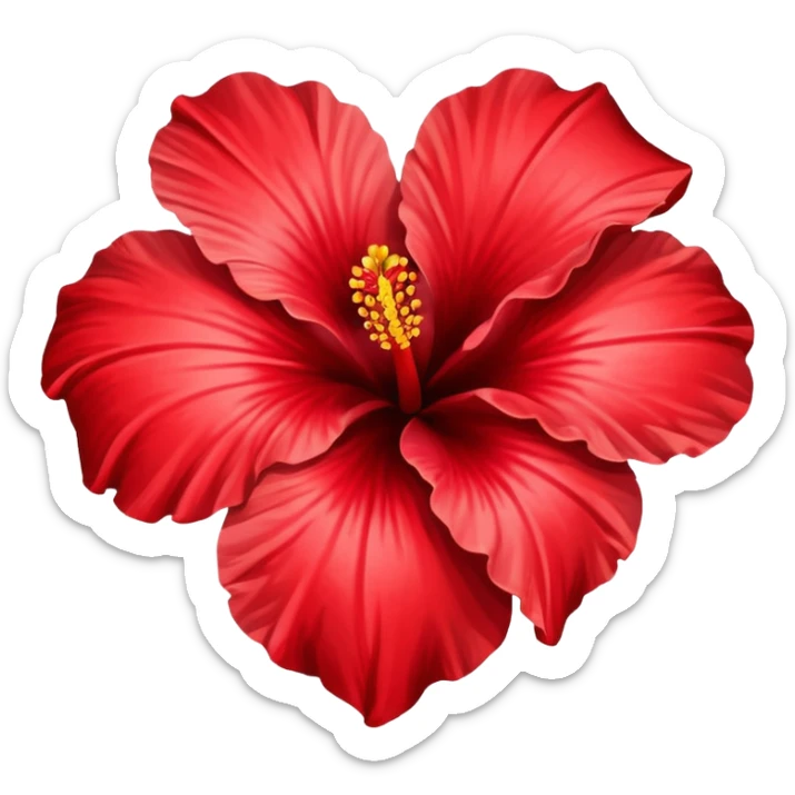 A hibiscus flower but in the shape of a heart sticker
