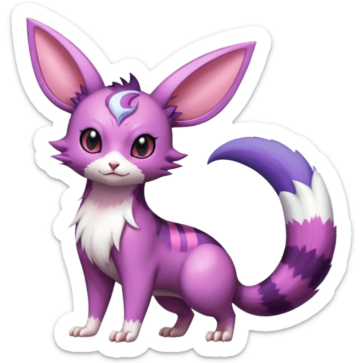 Shiny Furret-Espeon-Furret-Noibat-Noivern-Hybrid (Full body) sticker