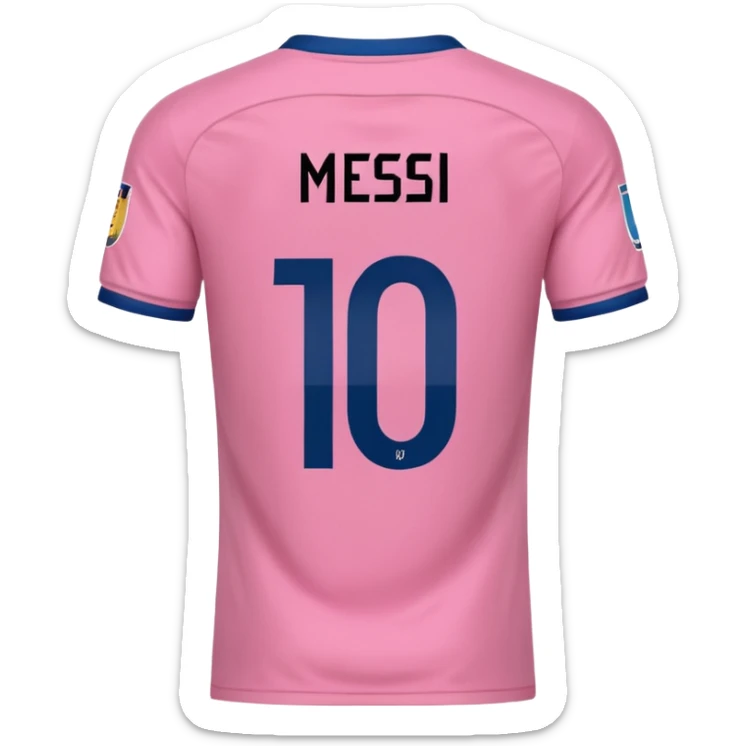 create an emoji of a pink football shirt that has MESSI 10 written on the back of it sticker