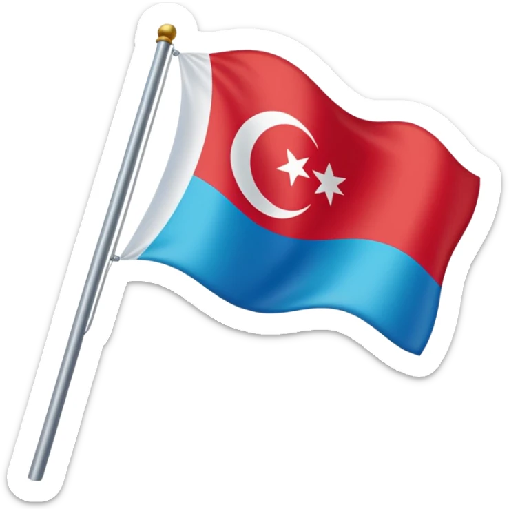 Doğu Türkistan Bayrağı+Türk Bayrağı+Azerbaycan Bayrağı sticker