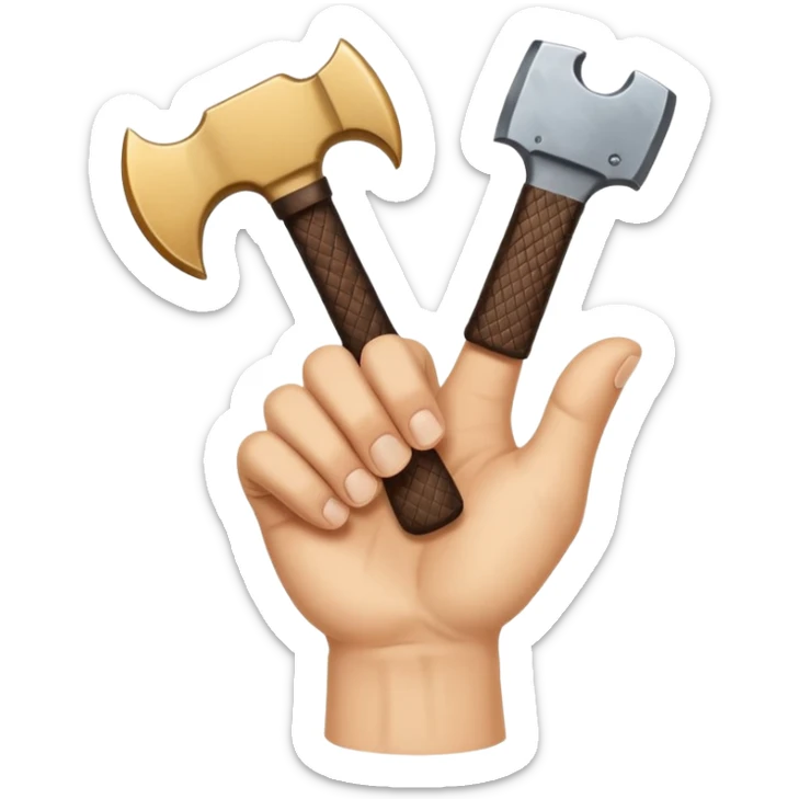 Generate axe em jacks hand sign which is kind of like an “L” made with your thumb, pointer, and middle finger — sticker