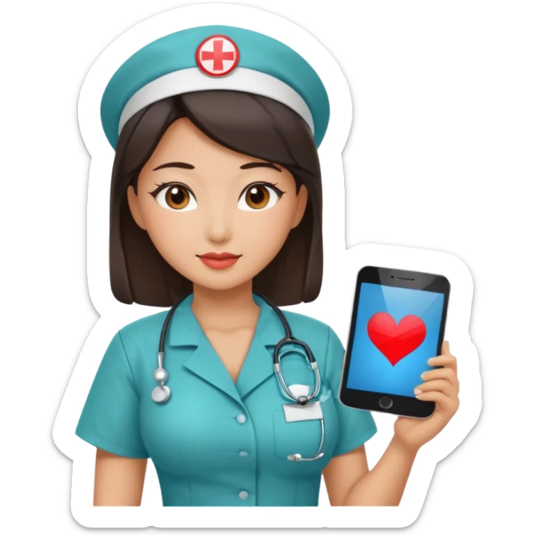 Large breasts asian sexy nurse sexy clothes and a sexy pose NSFW  sticker