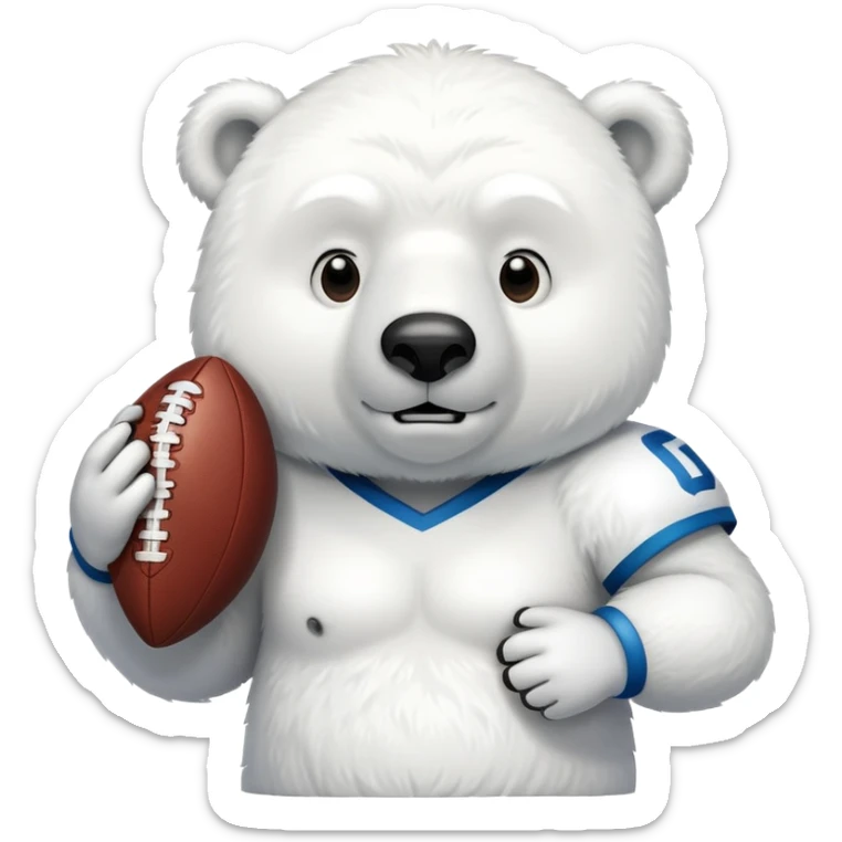 Emoji of polar bear football player emoji sticker