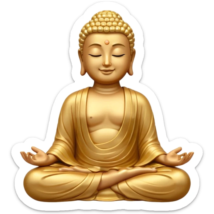 Buddha statue emoji modeled off the meditate emoji but Buddha themed sticker